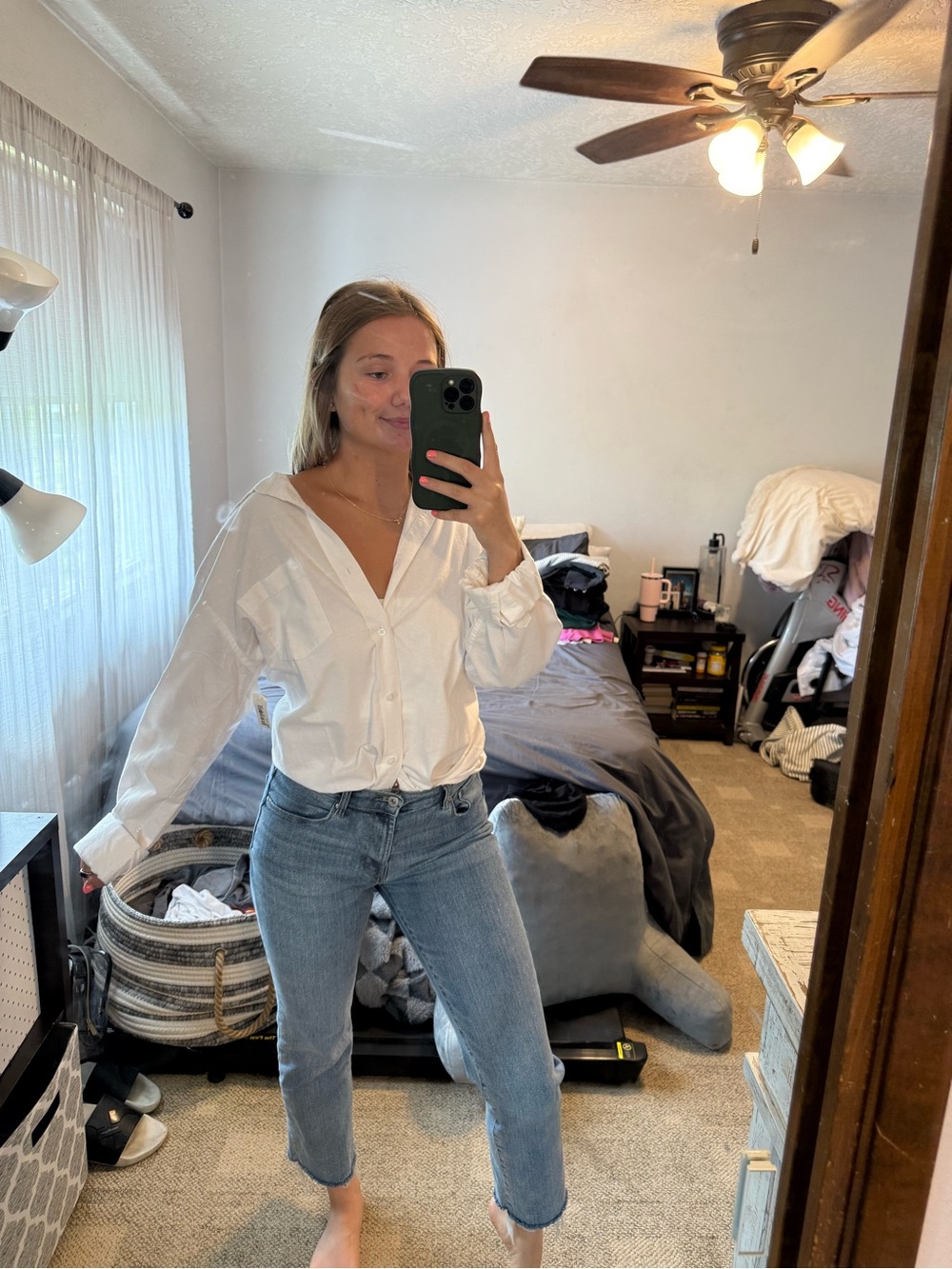 White Button Down Shirt - Relaxed Fit